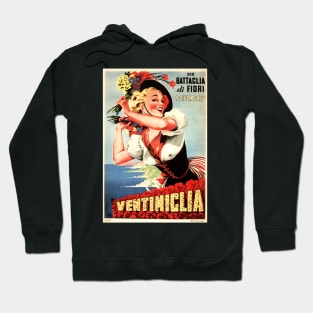 VENTIMIGLIA ITALY Floral Exhibition Festival 1957 Vintage Italian Travel Poster Hoodie